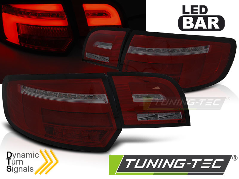 LED - LED BAR TAIL LIGHTS RED SMOKE SEQ convient AUDI A3 8P 5D 08-12