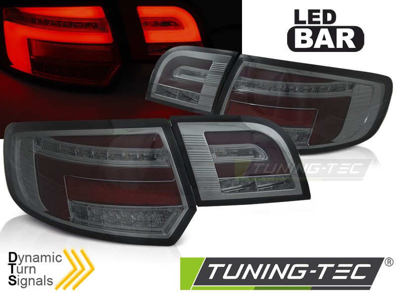 LED - LED BAR RED TAIL LIGHTS SMOKE SEQ convient AUDI A3 8P 5D 08-12