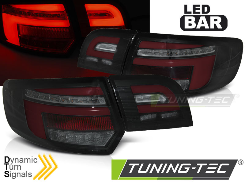 LED - LED BAR RED TAIL LIGHTS BLACK SEQ convient AUDI A3 8P 5D 08-12