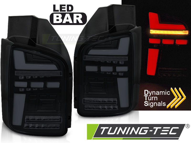 LED - LED BAR TAIL LIGHTS BLACK SMOKE SEQ convient VW T6.1 20- OEM
