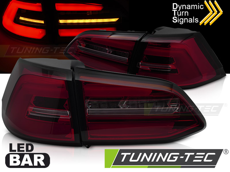 LED - LED TAIL LIGHTS RED SMOKE SEQ convient VW GOLF 7 13-17 SW