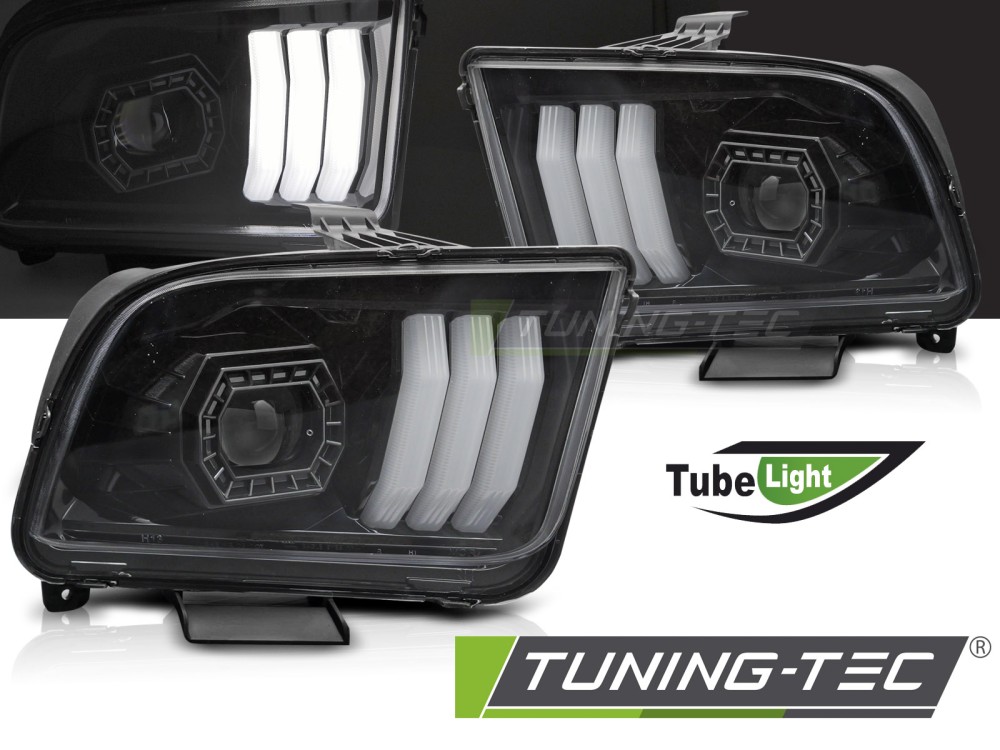 Phare - FORD MUSTANG 04-09 TUBE LIGHT BLACK