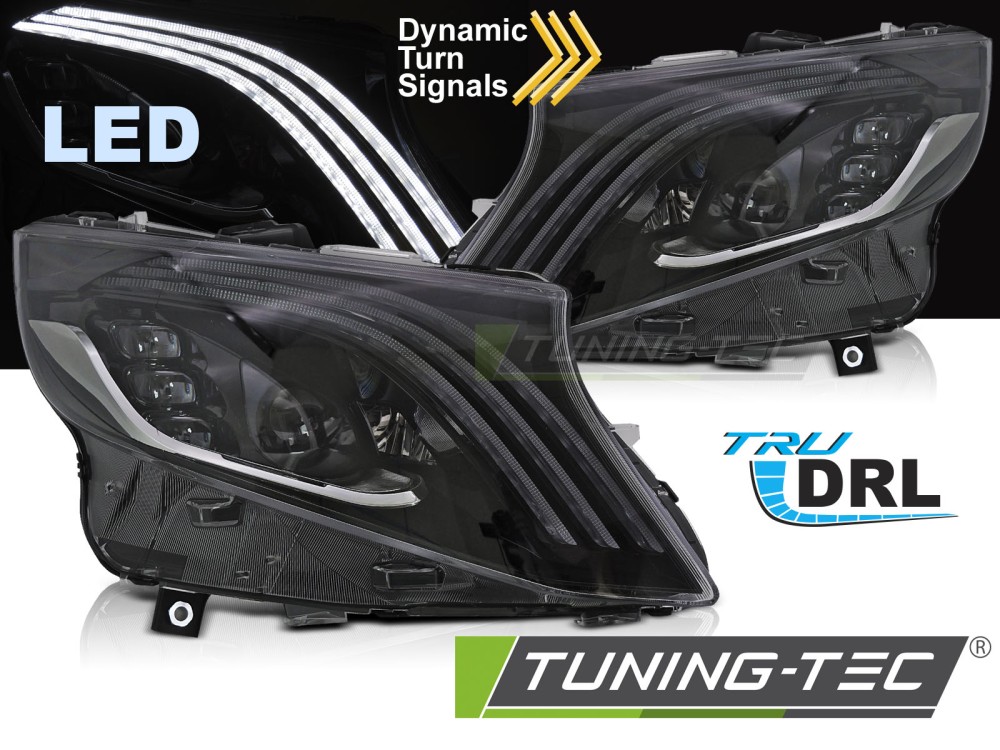 Phare - HEADLIGHTS LED BLACK s'adapte à MERCEDES V-CLASS / VITO W447 14-23
