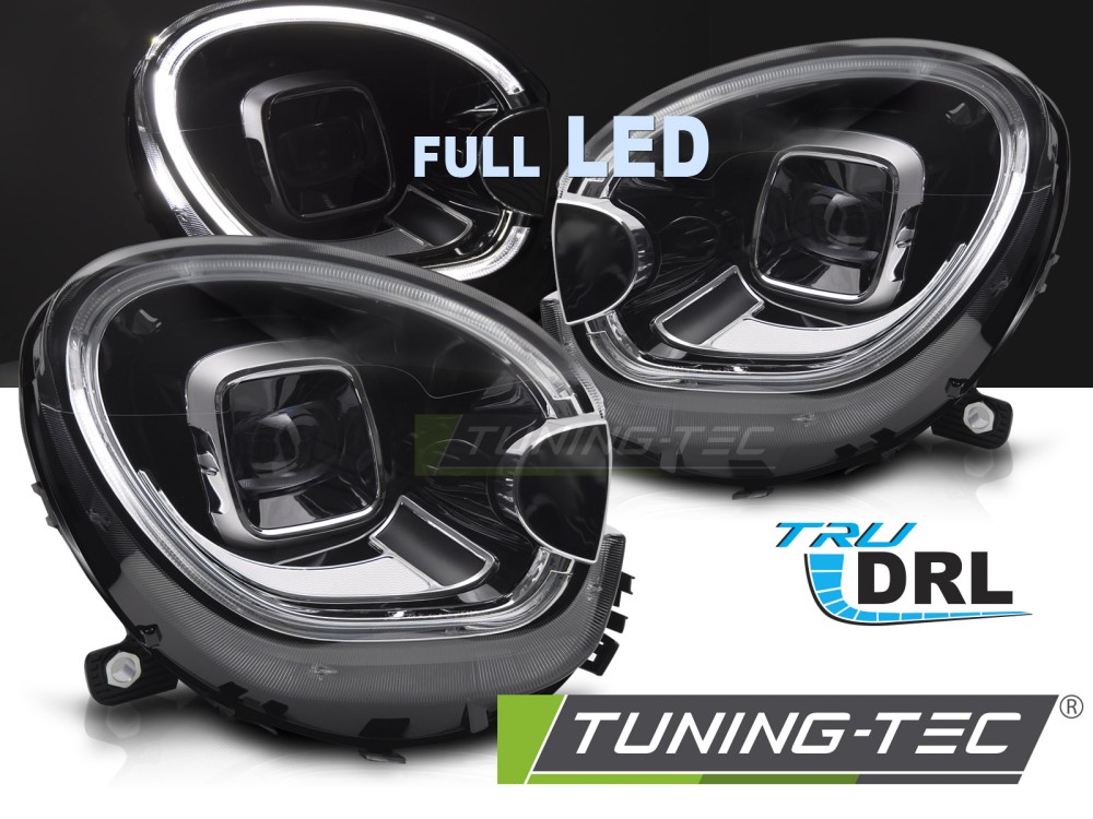 HEADLIGHTS FULL LED DRL TUBE LIGHT BLACK fits MINI COOPER R60 R61 10-16