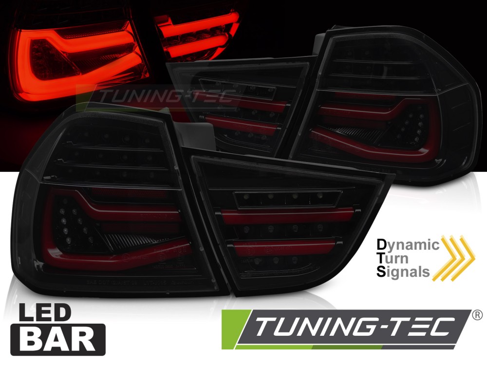 LED - LED BAR TAIL LIGHTS BLACK SMOKE SEQ convient BMW E90 09-11