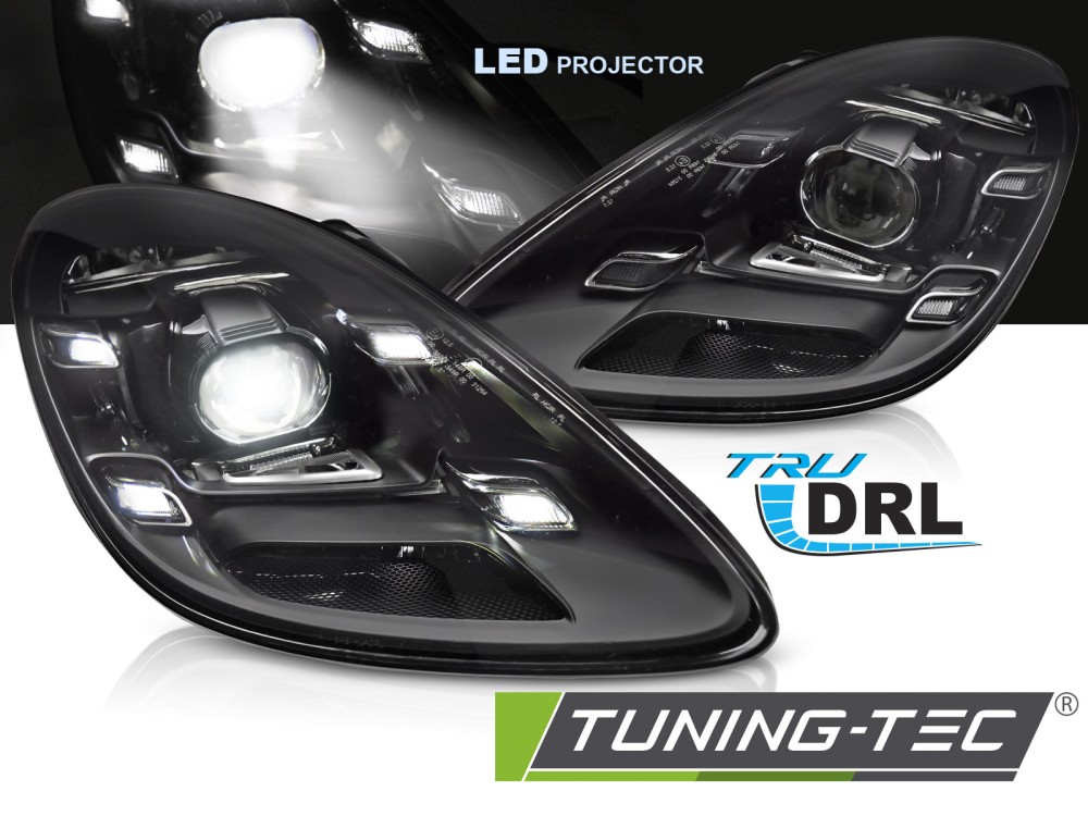 LED HEADLIGHTS BLACK fits PORSCHE BOXSTER CAYMAN 718 16-