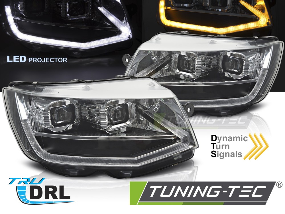Phare - FEUILLES LED TUBE LIGHT CROME DRL SEQ convient VW T6 15-19