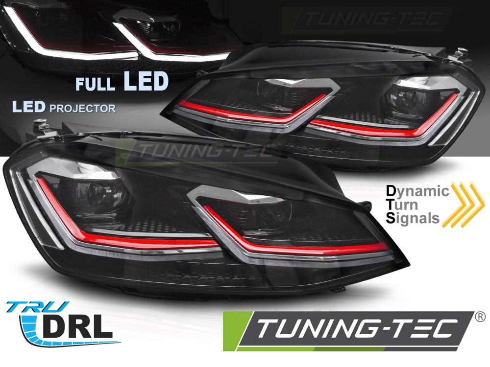 FULL LED HEADLIGHTS RED LINE DRL fits VW GOLF VII 12-17
