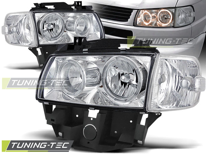 Phare - CHOIX DE L'ANGLE ANGEL EYES CHROME convient VW T4 08.96-03.03
