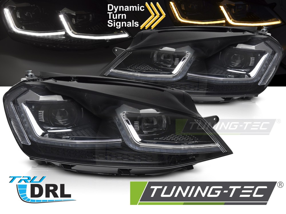 HEADLIGHTS SILVER LED SEQ DRL fits VW GOLF VII 13-17
