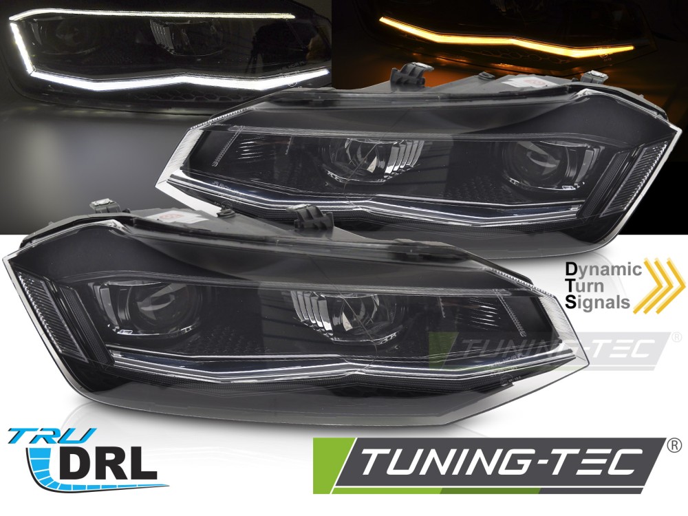 HEADLIGHTS SILVER LED SEQ DRL fits VW POLO VI 2G 17-21
