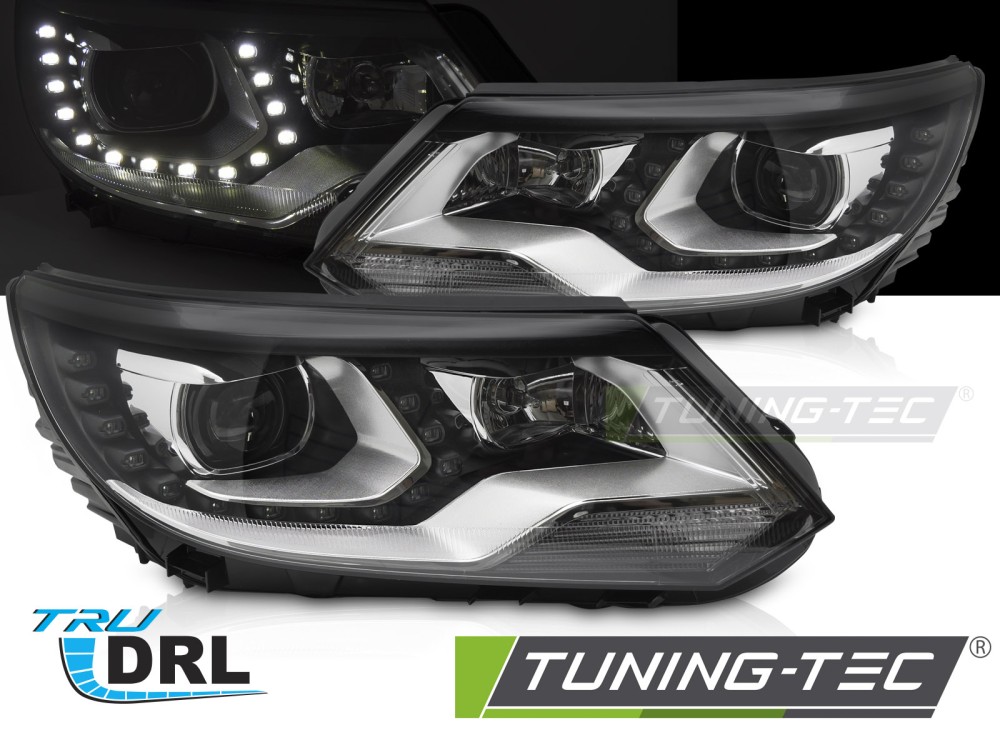 HEADLIGHTS DRL LED BLACK fits VW TIGUAN I 11-15